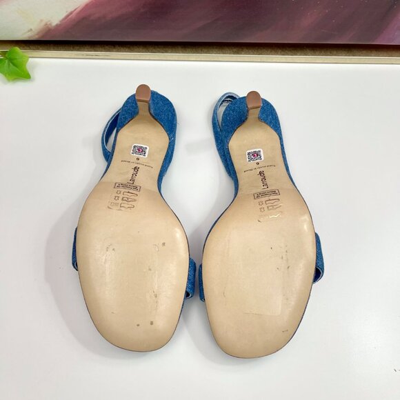 Larroude Hibiscus Slingback Flower Sandal in Denim Size 6 - Picture 9 of 12
